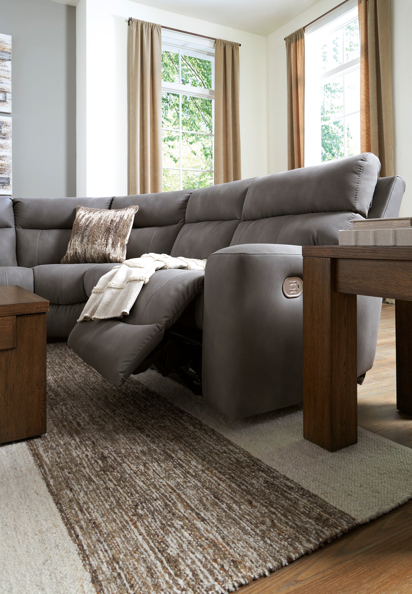Next-Gen DuraPella 5-Piece Power Reclining Sectional