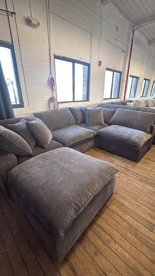 Sereen 5pc Dark Gray Fabric Modular Sectional