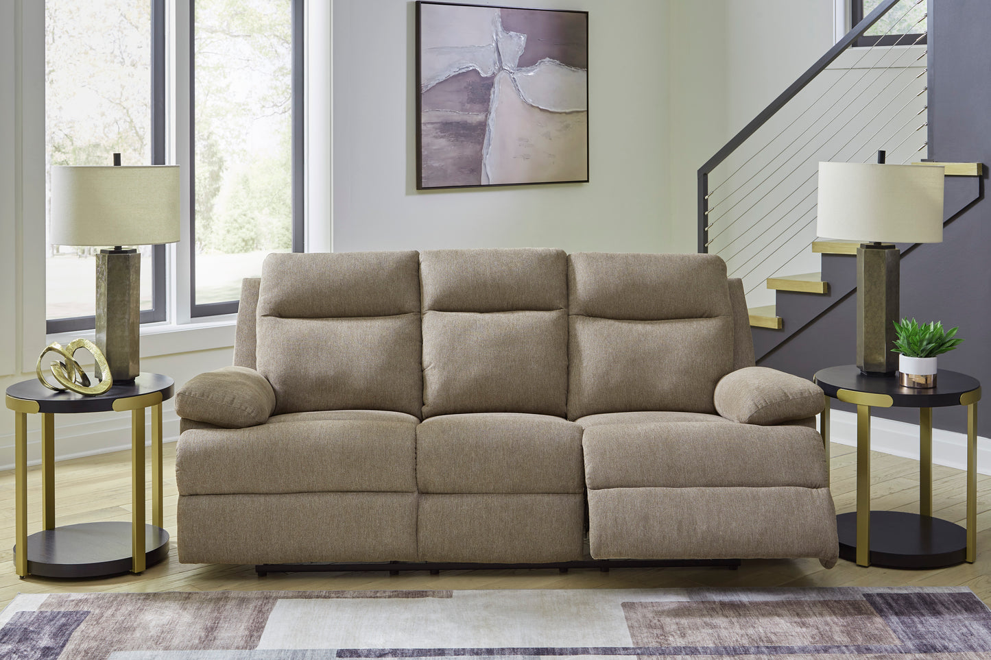 Side-Swipe Manual Reclining Sofa and Loveseat