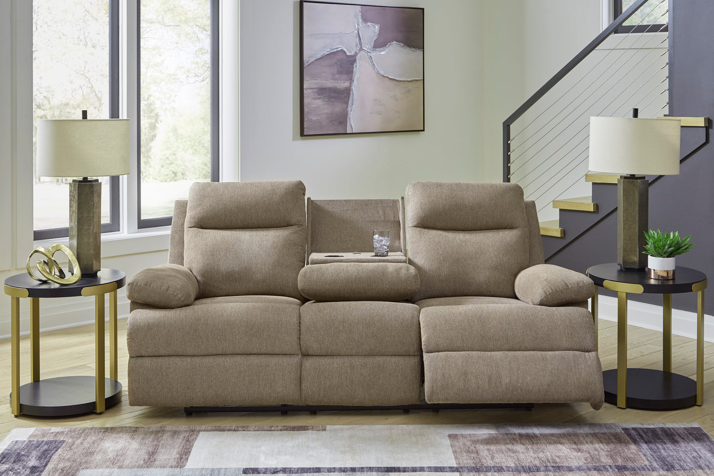 Side-Swipe Manual Reclining Sofa and Loveseat