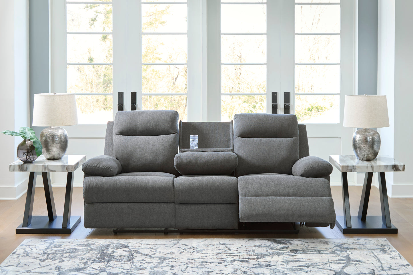 Side-Swipe Manual Reclining Sofa and Loveseat