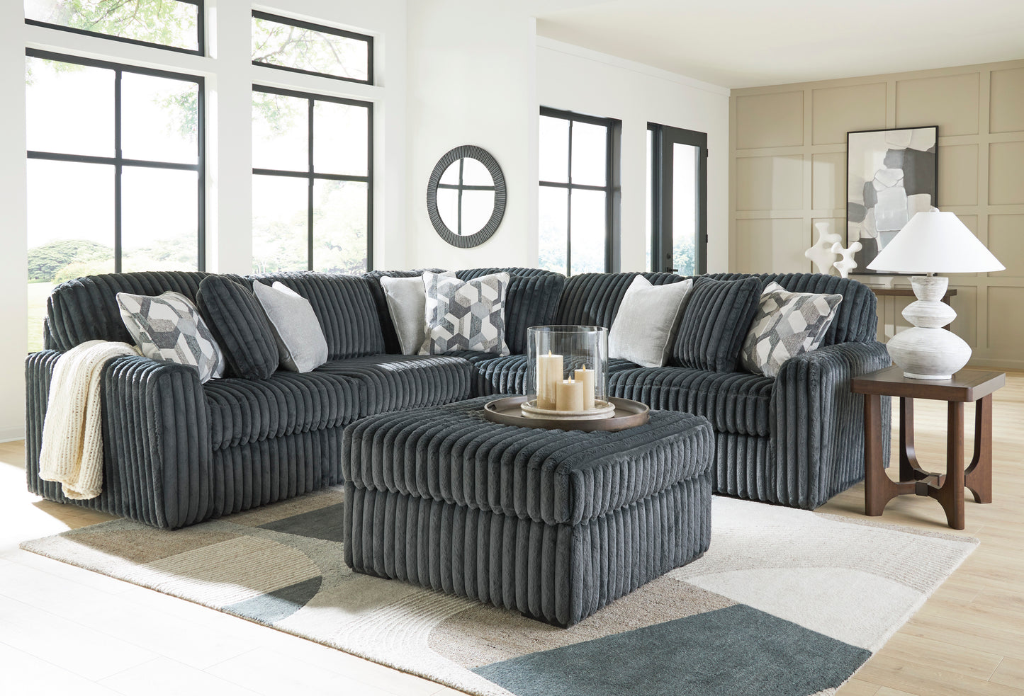 Midnight-Madness Oversized Accent Ottoman