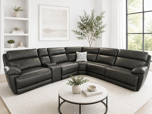 Capitol Top-Grain Leather Reclining Sectional