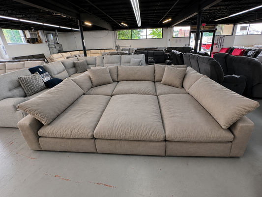 Dream Gray Modular Sectional with Ottoman