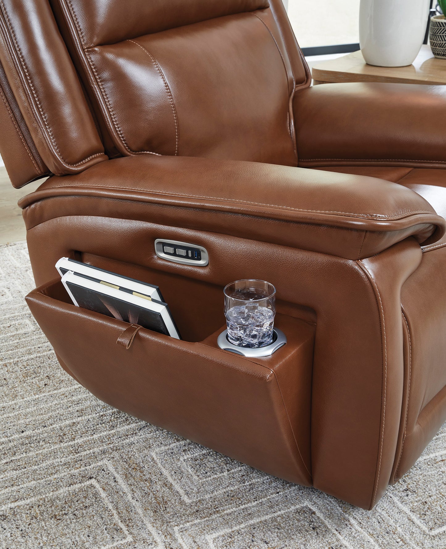 Healy Pier Dual Power Leather Reclining Chair