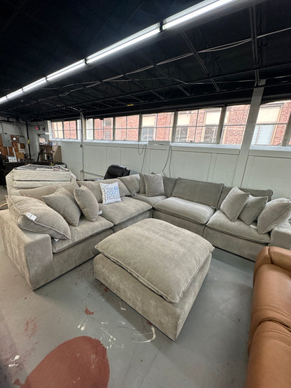 OUTLET SALE! Sereen Light Brown Fabric Modular Sectional