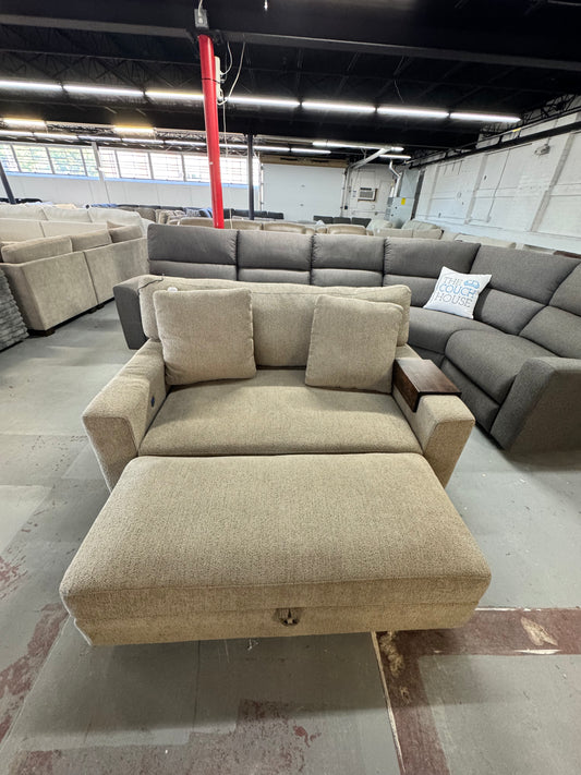 Thomasville Gilroy Fabric Oversized Storage Chair and Storage Ottoman