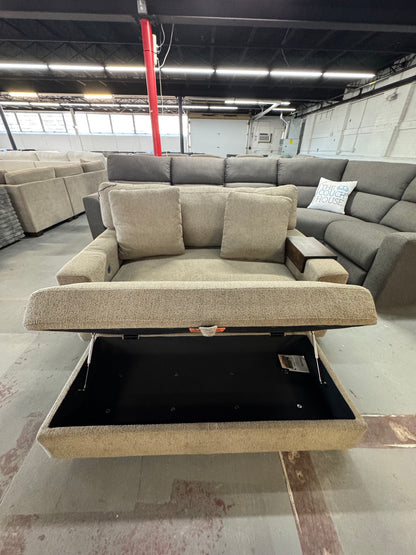 Thomasville Gilroy Fabric Oversized Storage Chair and Storage Ottoman