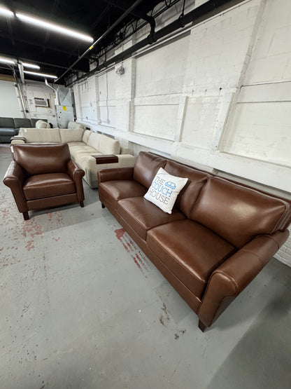 Larsen 2-piece Top Grain Leather Set - Sofa, Chair