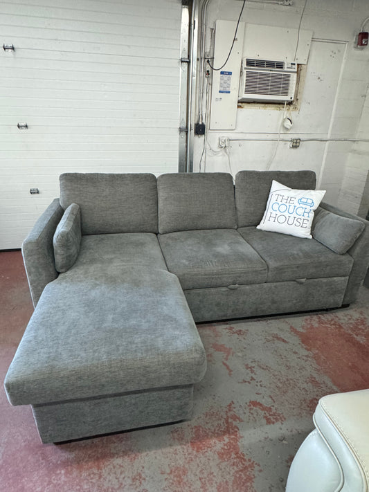 Coddle Luke GRAY Sleeper Sofa with Reversible Chaise and Storage