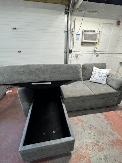 Coddle Luke GRAY Sleeper Sofa with Reversible Chaise and Storage