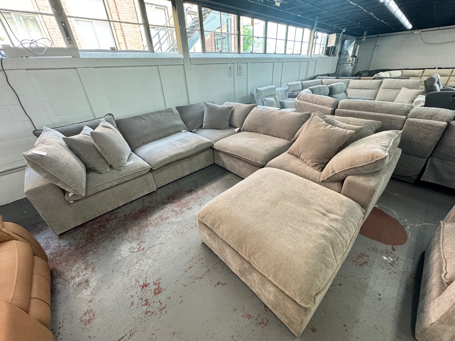OUTLET SALE! Sereen Light Brown Fabric Modular Sectional