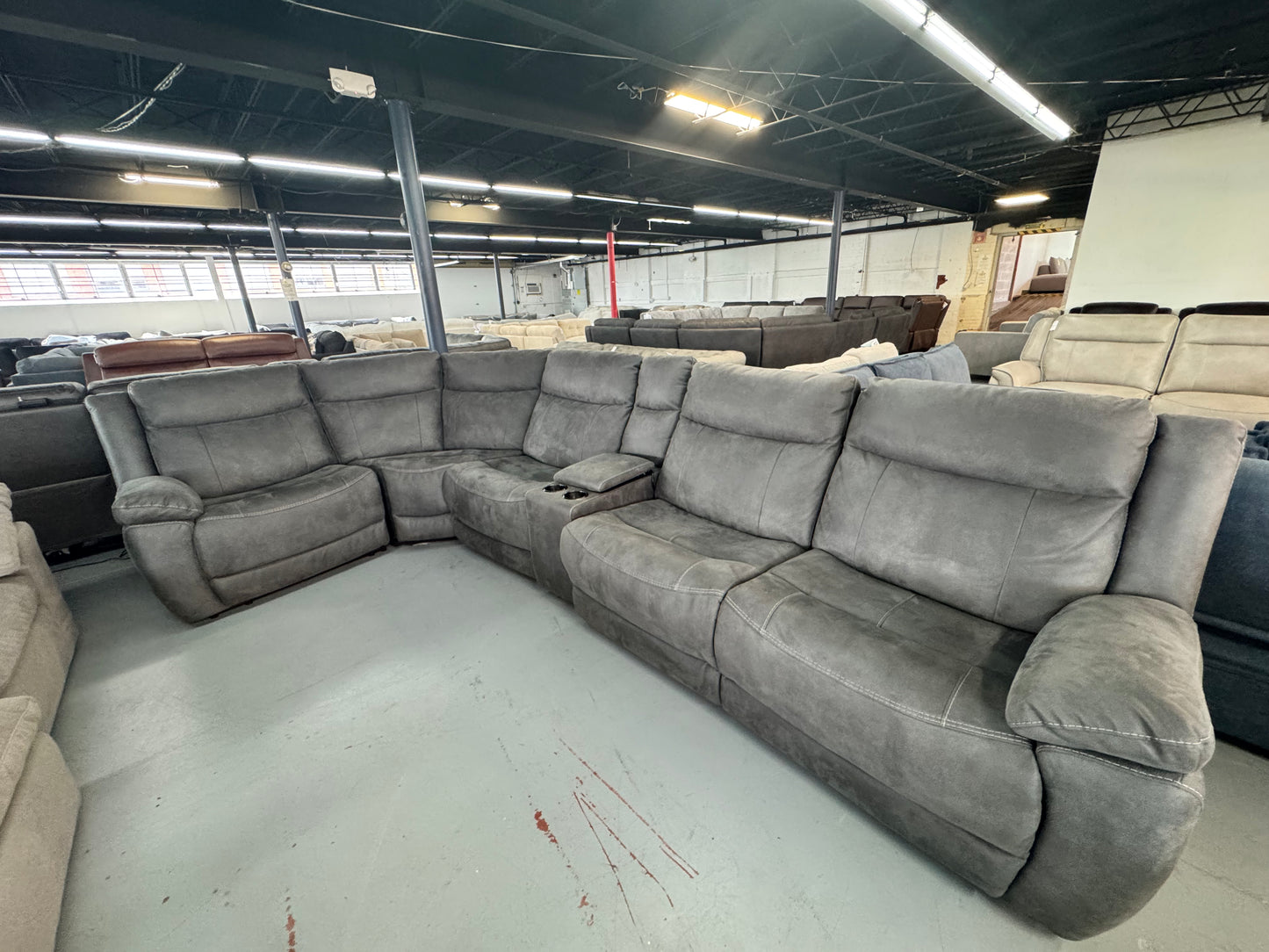 Zakary Fabric Power Reclining Sectional With Power Headrests