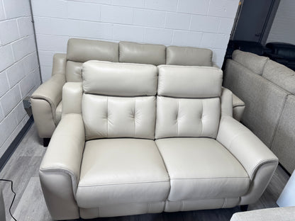Malibu Leather Power Reclining Set with Power Headrests – Sofa & Loveseat
