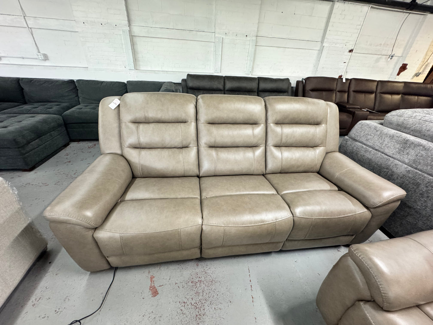 Mason Leather Power Reclining Set, Sofa and Chair, with Power Headrests