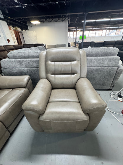 Mason Leather Power Reclining Set, Sofa and Chair, with Power Headrests