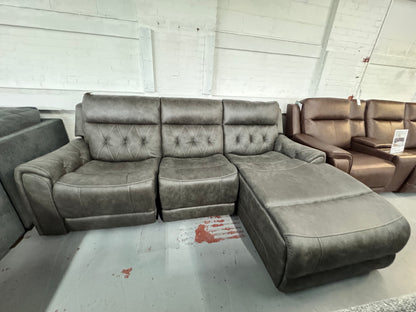 Canyon Gray Power Reclining 3 Piece Right Arm Facing Chaise Sectional