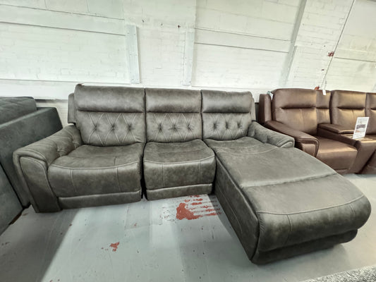 Canyon Gray Power Reclining 3 Piece Right Arm Facing Chaise Sectional