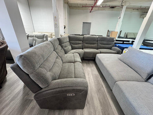 Phantom Gray Power Reclining Sectional with USB & USB-C Ports