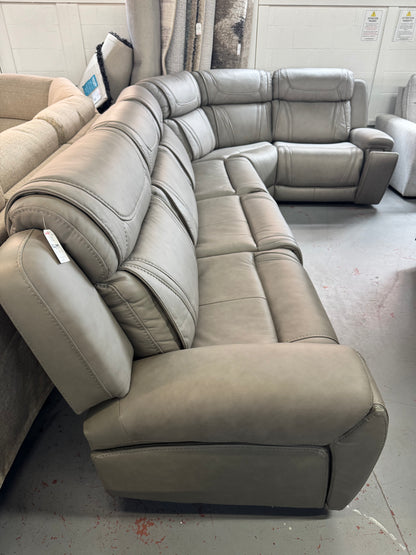 Dynamic Leather Power Reclining Sectional with Power Headrest