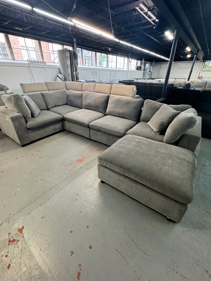 Seccional modular de 6 piezas Thomasville Lowell - Gris claro