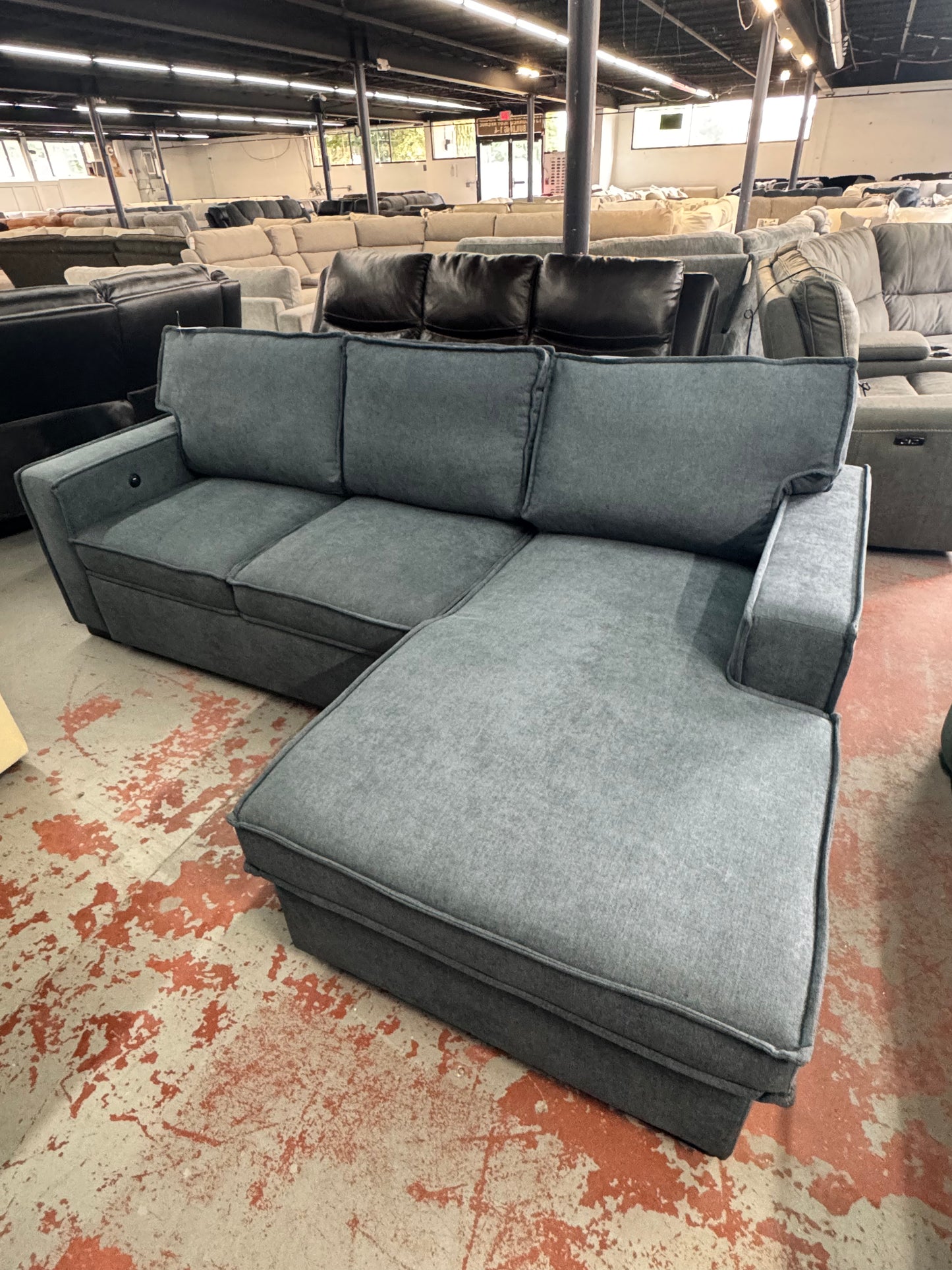 Playmax Chaise Storage Sectional with PopUp Sleeper