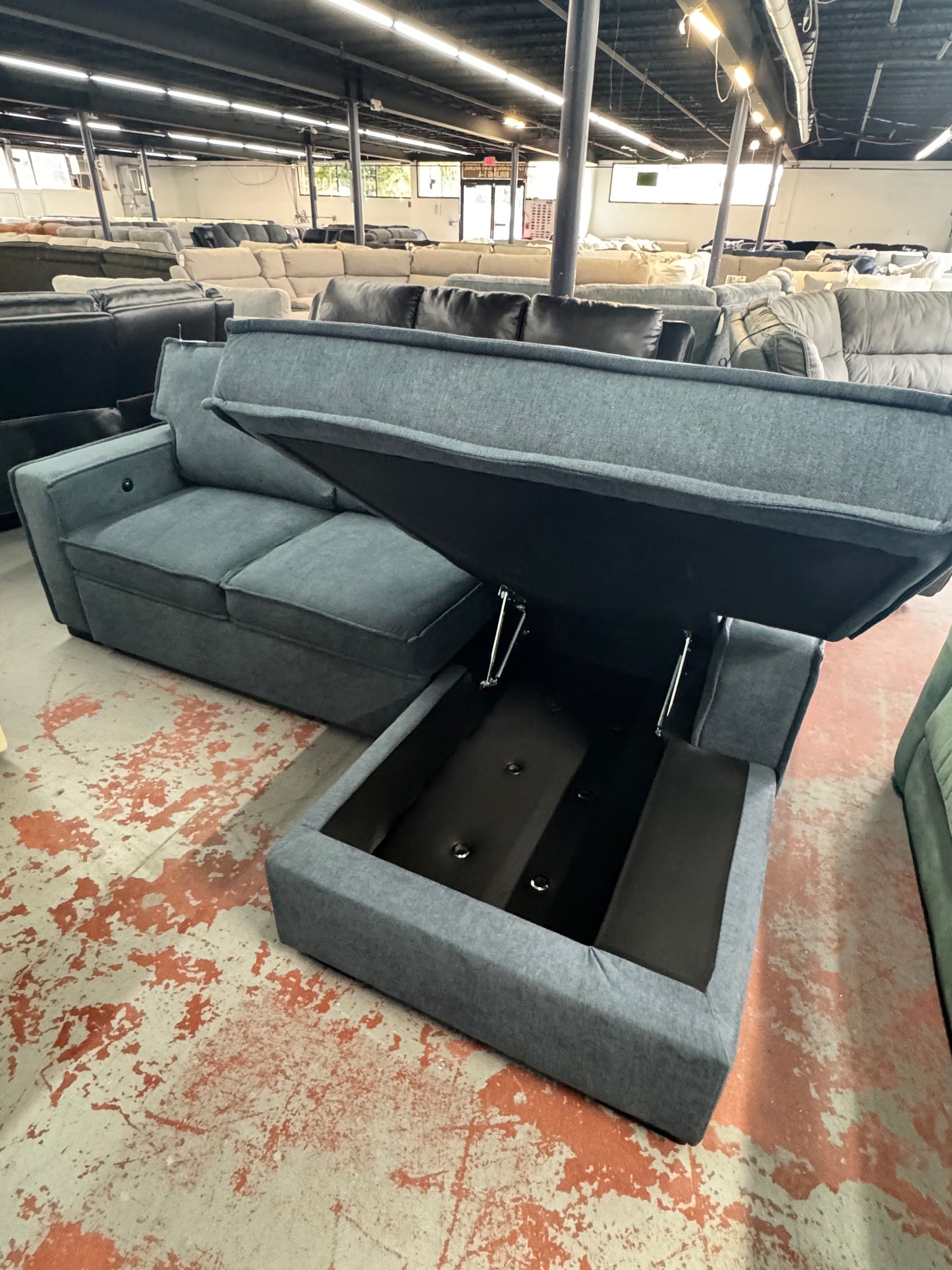 Playmax Chaise Storage Sectional with PopUp Sleeper