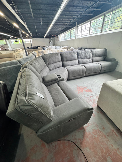 Argento 6-piece Fabric Power Reclining Sectional with Power Headrests