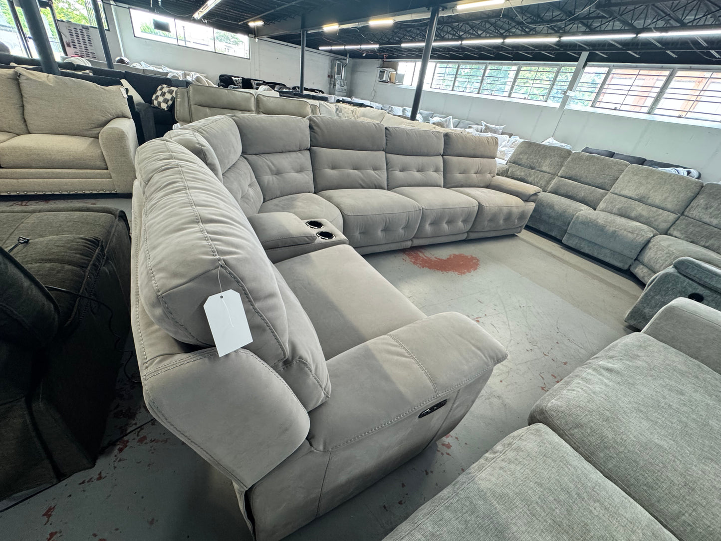 Rumor Gray Power Reclining Sectional with Power Headrest