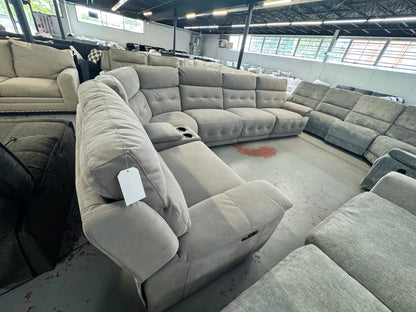 Rumor Gray Power Reclining Sectional with Power Headrest