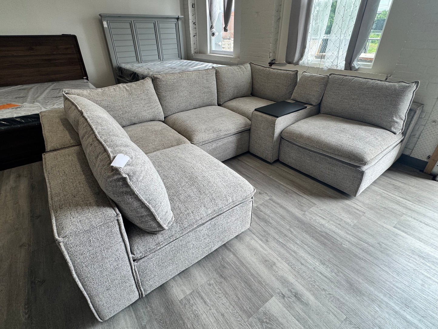 Infinity Gray 6pc Modular Sectional with Console