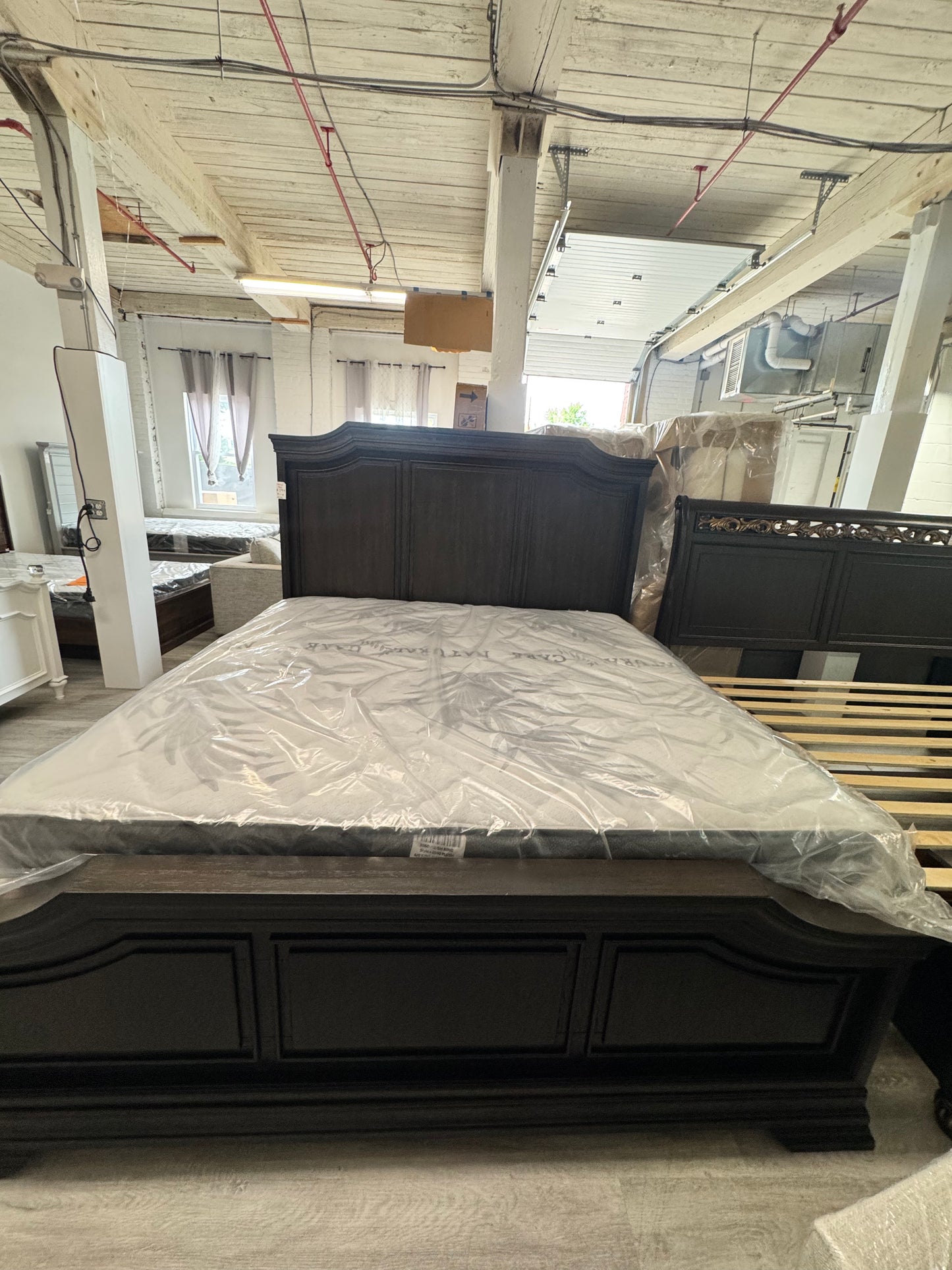 Black King Bed Frame with Storage