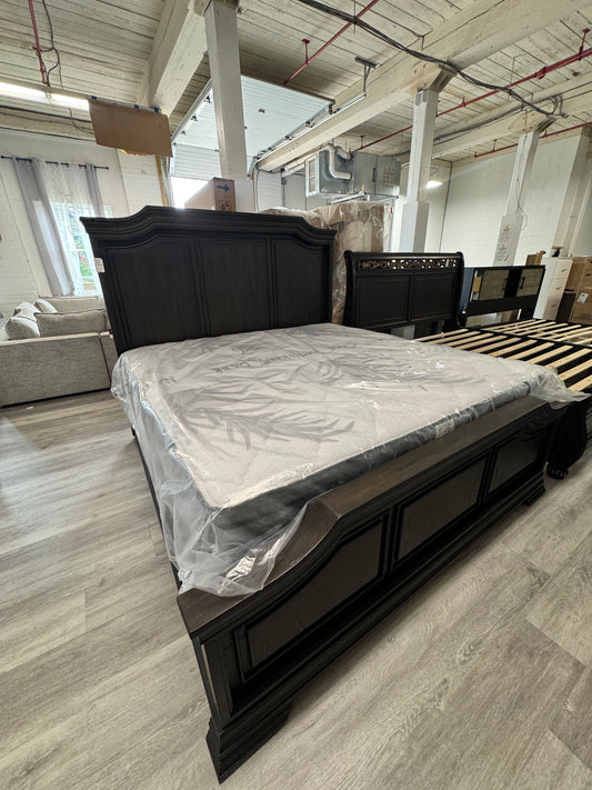 Black King Bed Frame with Storage