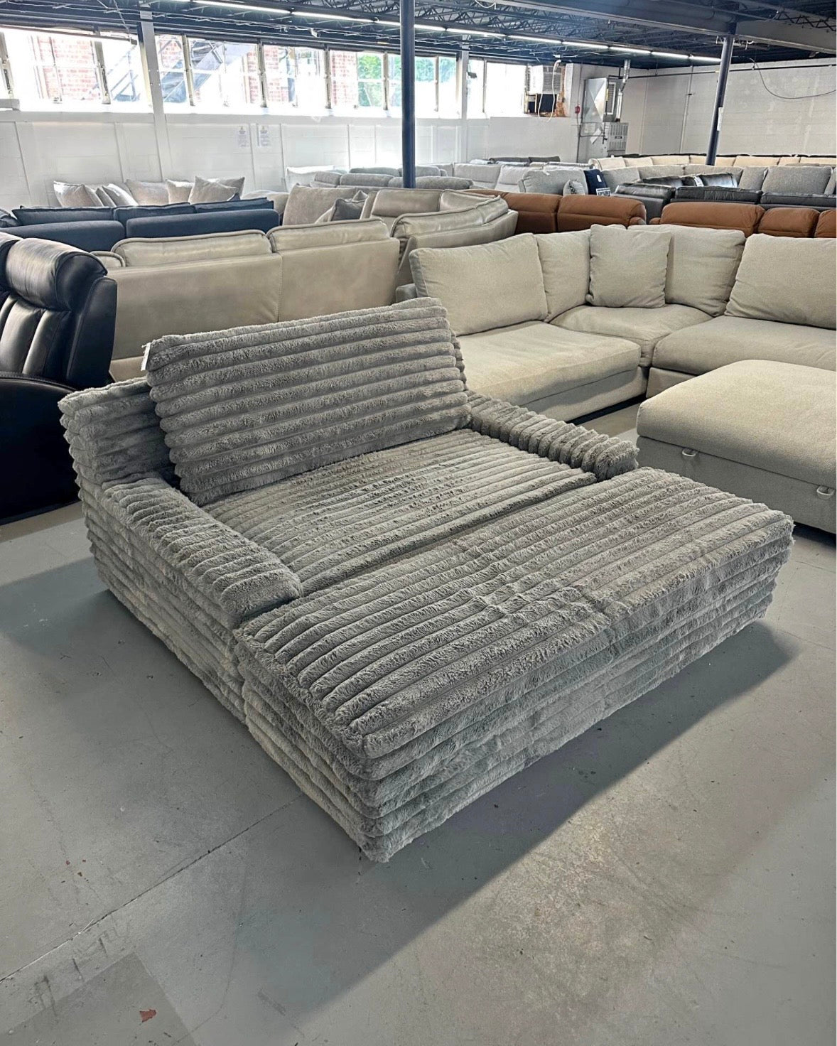 Thomasville Wills Fabric Oversize Chair and Storage Ottoman