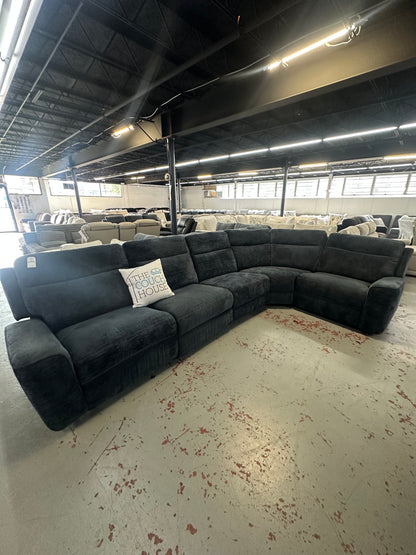 Bolt Navy Blue Sectional Recliner