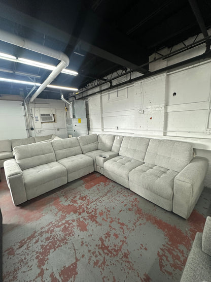 Slider Bob Gray Power Sliding 6 Piece Sectional with USB & USB-C Ports