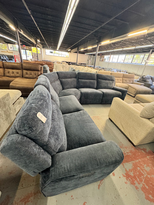 Bolt Navy Blue Sectional Recliner