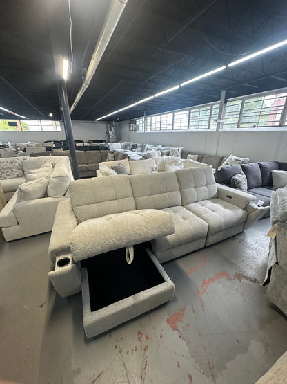 Slider Bob Gray Power Sliding Left Arm Facing Storage Chaise Sectional