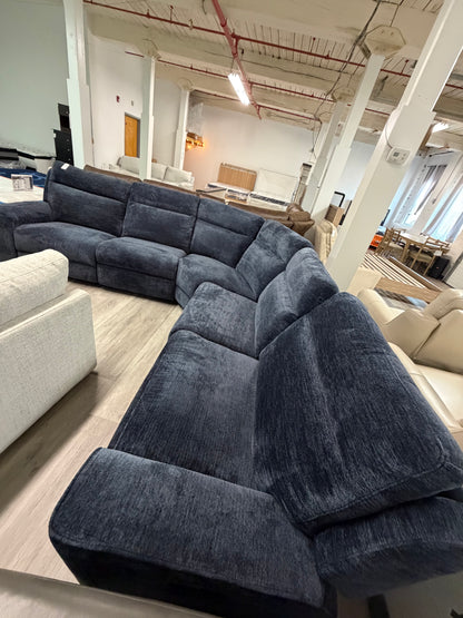 Bolt Navy Blue Sectional Recliner