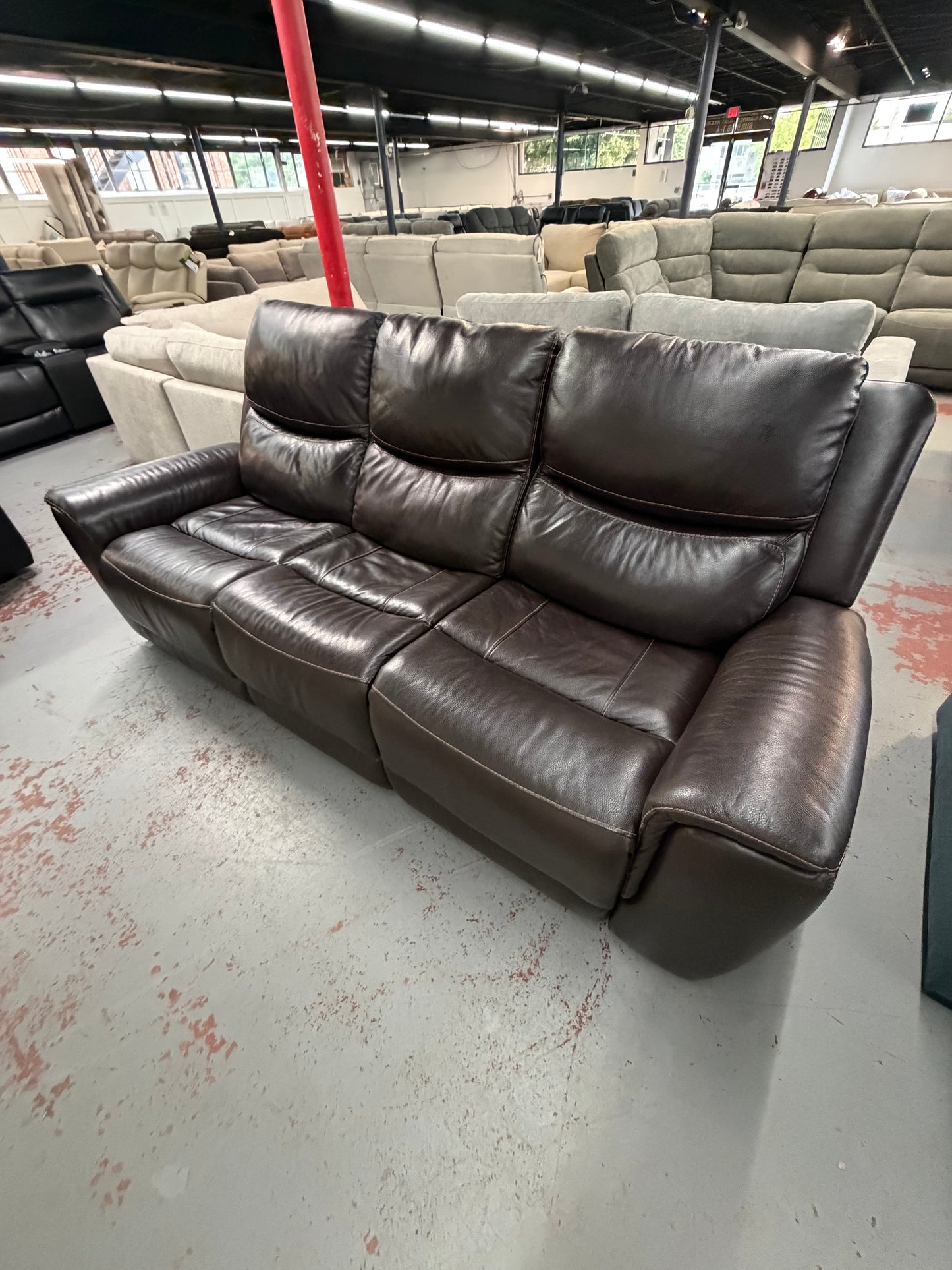 Harvey Leather Power Reclining Sofa with Power Headrests