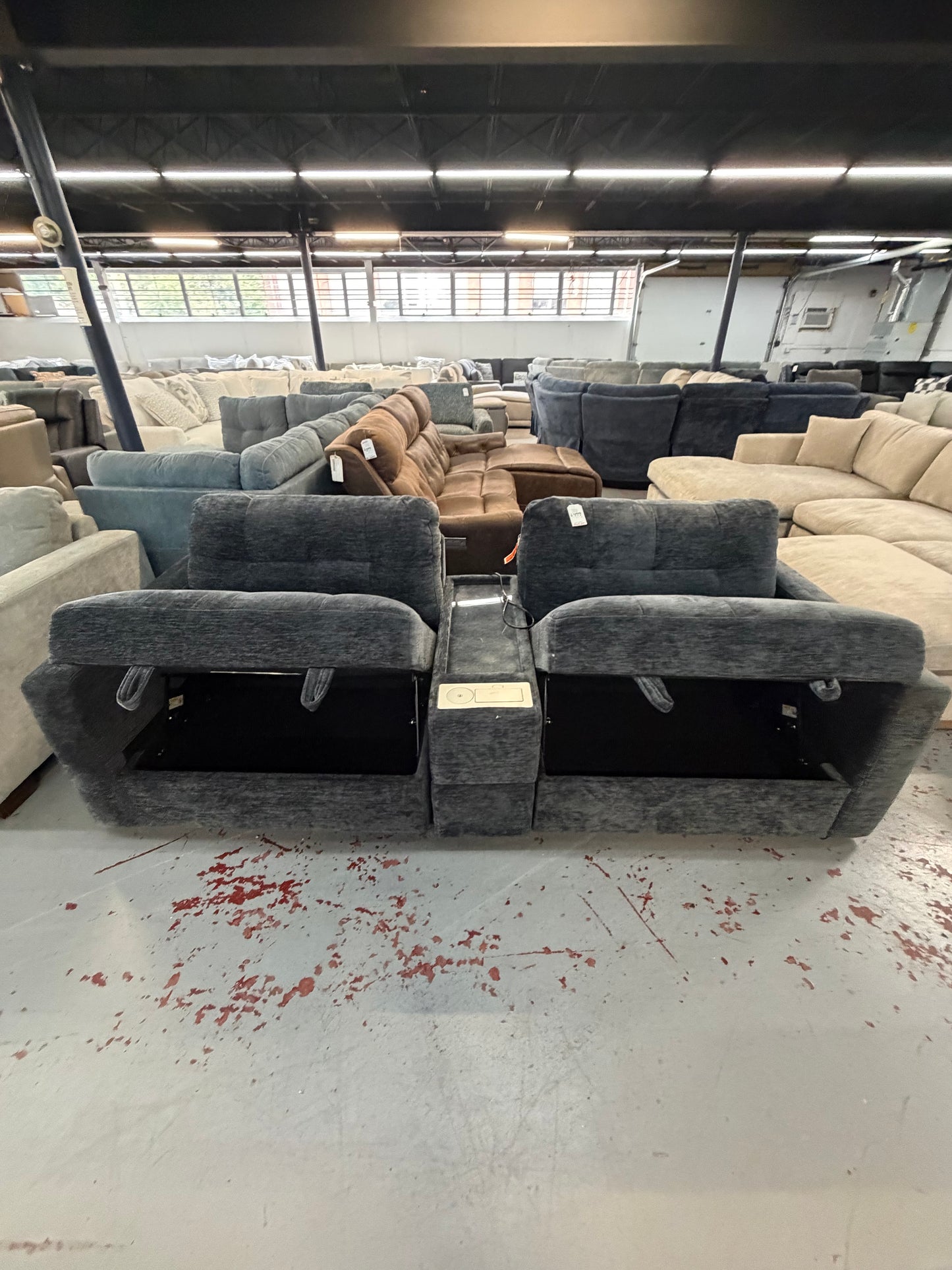 Modular Bob Charcoal  3 Piece Storage Loveseat with Storage Console