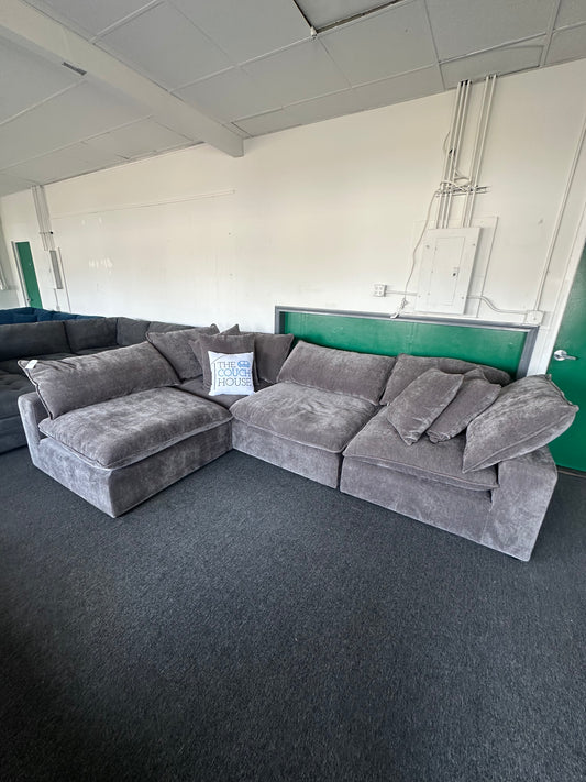 Sereen 4pc Dark Gray Fabric Modular Sectional