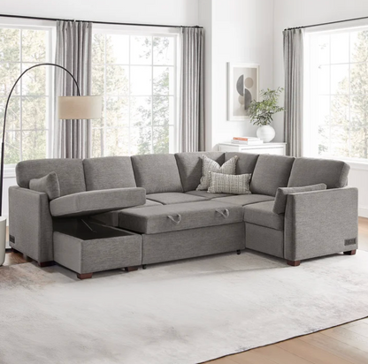 Coddle Luke Sleeper Sectional with Reversible Chaise and Storage