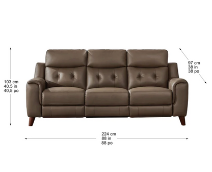 Malibu Leather Power Reclining Set with Power Headrests – Sofa & Loveseat