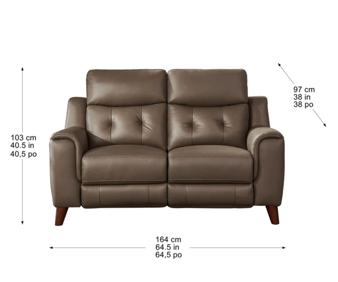 Malibu Leather Power Reclining Set with Power Headrests – Sofa & Loveseat