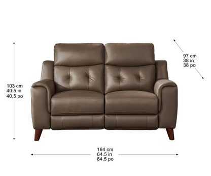 Malibu Leather Power Reclining Set with Power Headrests – Sofa & Loveseat