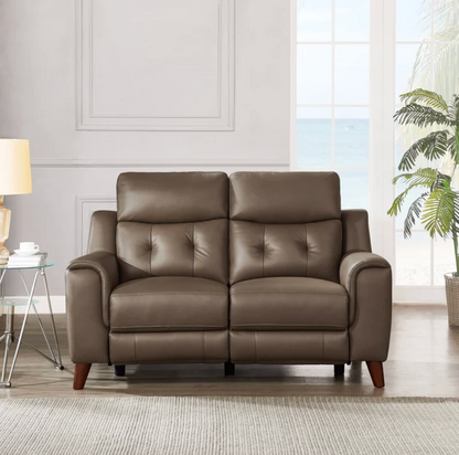 Malibu Leather Power Reclining Set with Power Headrests – Sofa & Loveseat