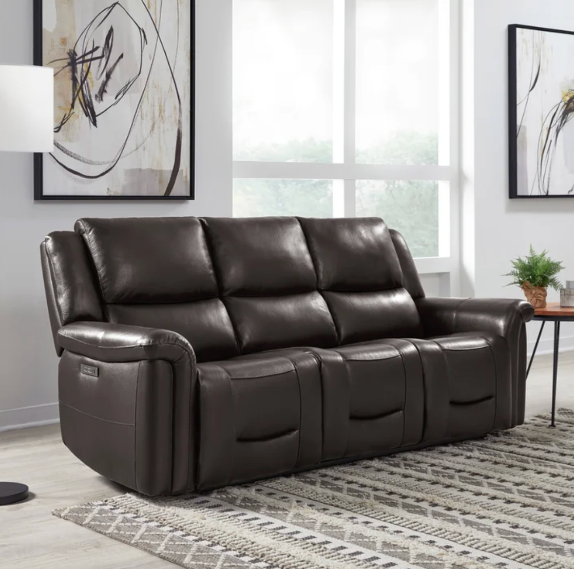 Alba Leather Power Reclining Sofa with Power Headrests