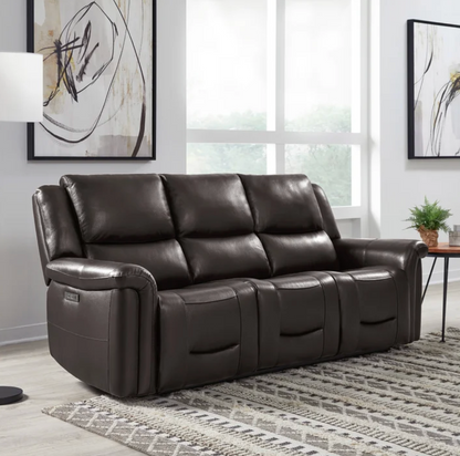 Alba Leather Power Reclining Sofa with Power Headrests