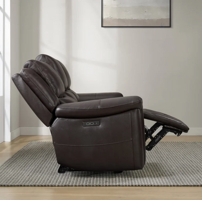 Alba Leather Power Reclining Sofa with Power Headrests